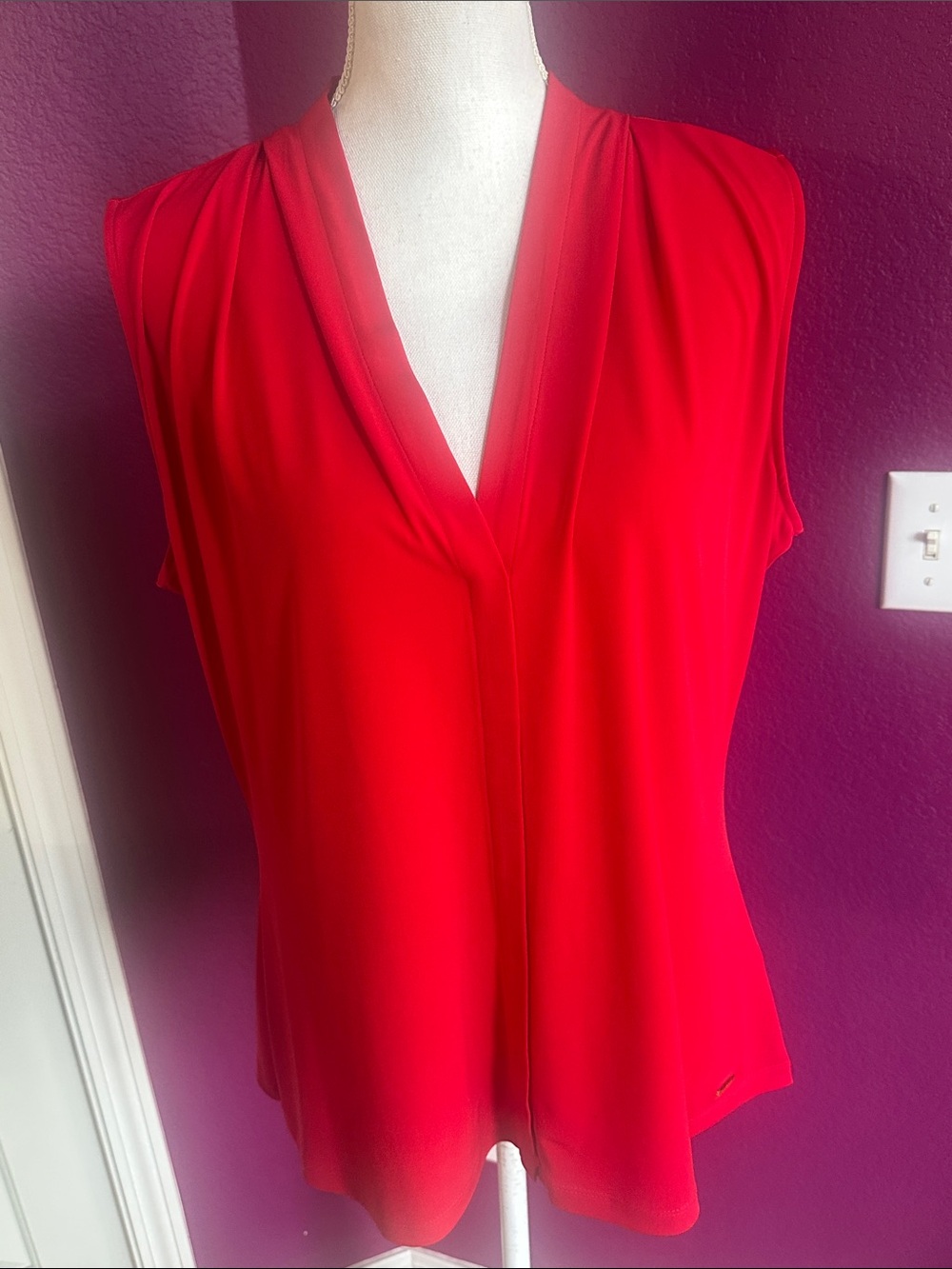 Calvin Klein Red Sleeveless V-Neck Camisole